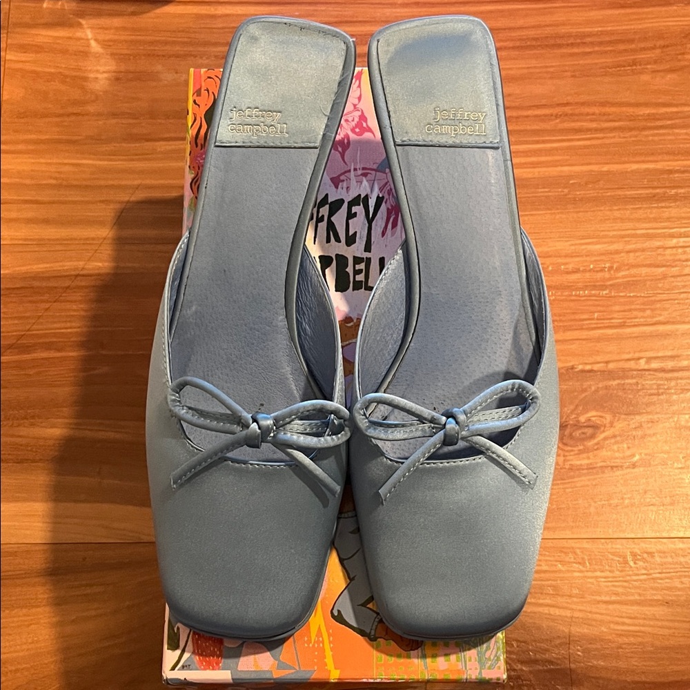 Jeffrey Campbell Light Blue Mules with Bow